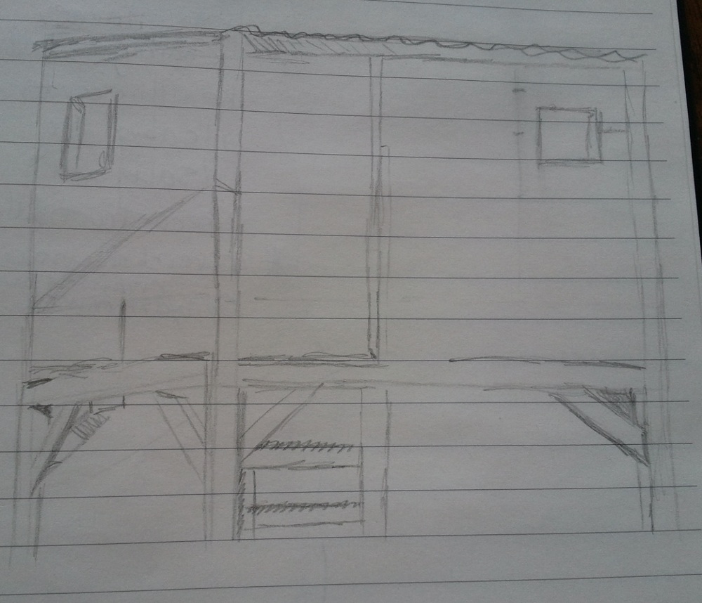 Drawing of our Backyard&nbsp;Fort